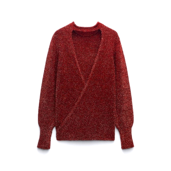 ZARA TINSEL SWEATER WITH OPEN BACK - Picture 8 of 11
